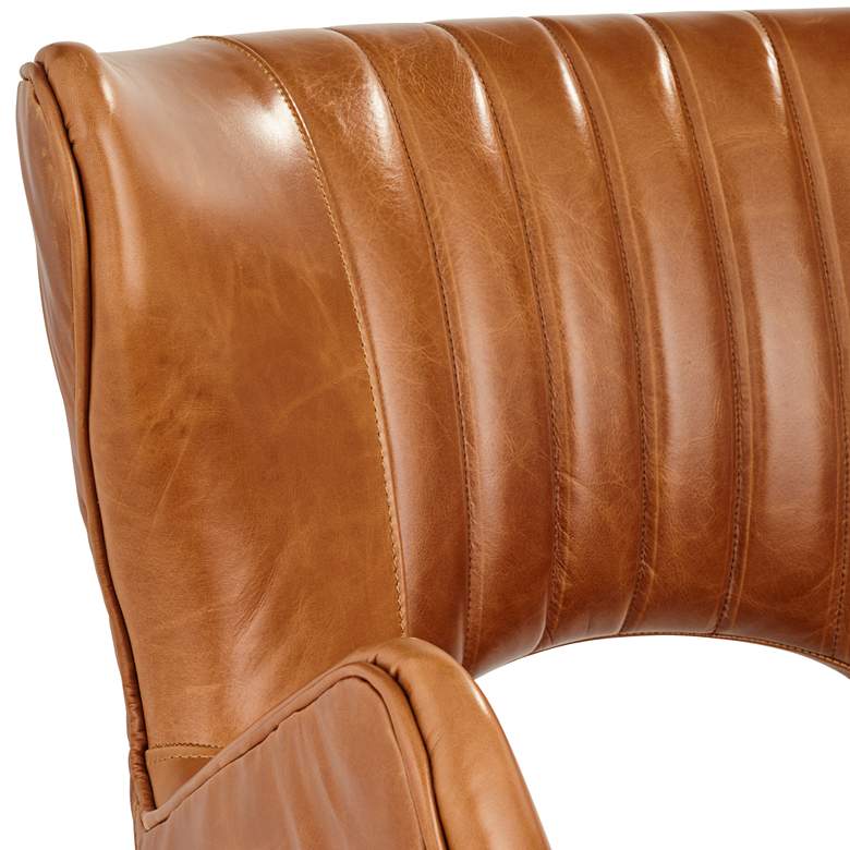 Mauro Retro Brown Leather Accent Chair more views