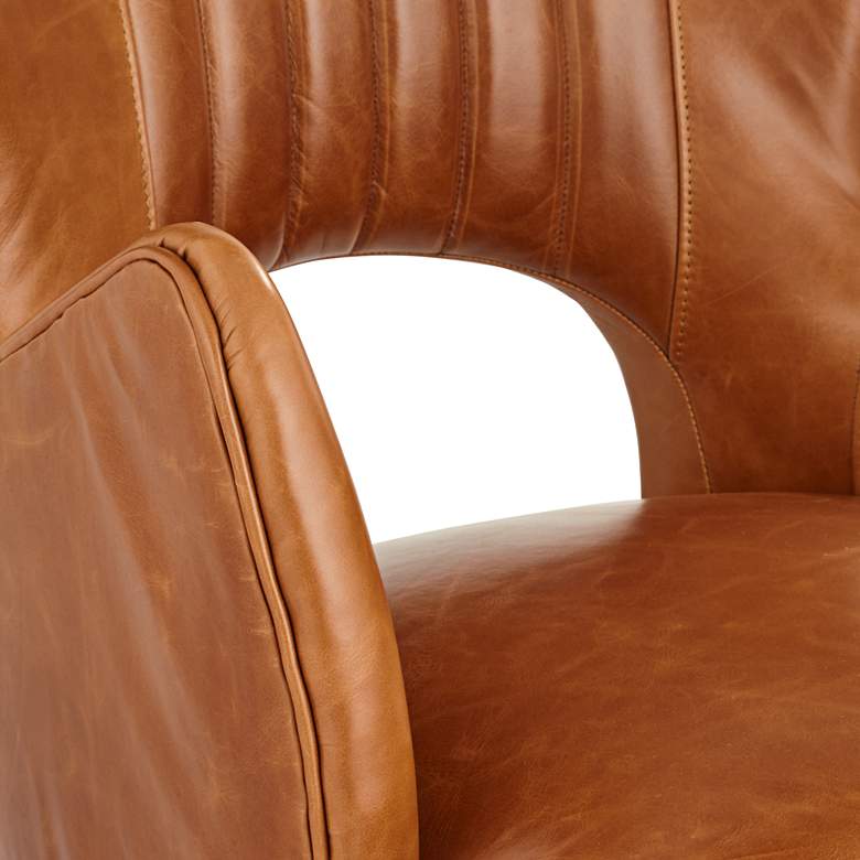 Image 5 Mauro Retro Brown Leather Accent Chair more views