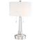 Maury Brushed Nickel and Crystal Table Lamp