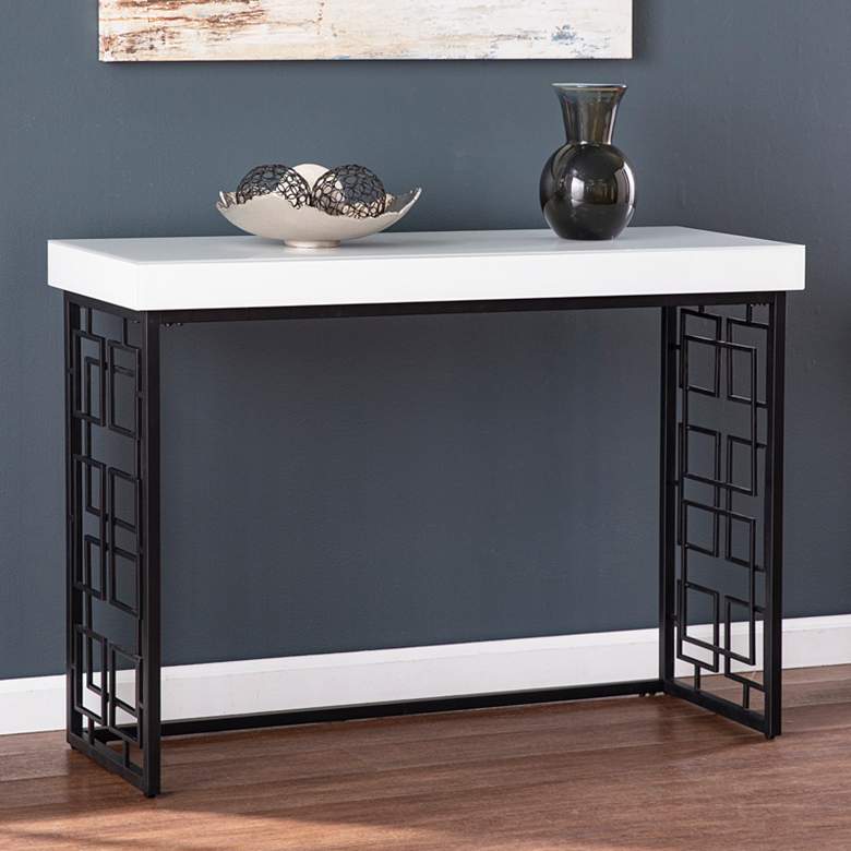 Image 1 Mavden 42" Wide Black and White Rectangular Console Table