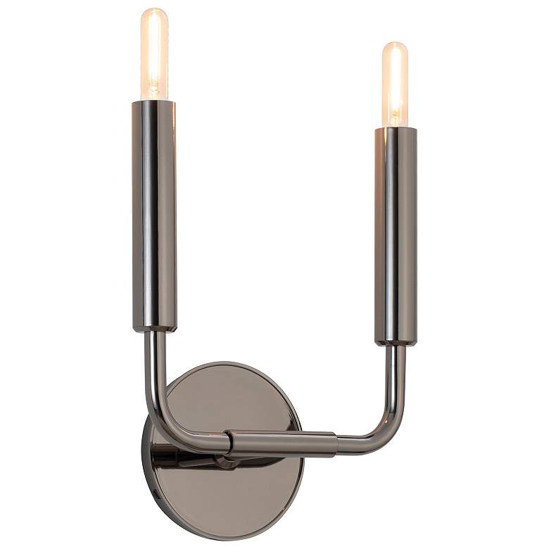 Image 1 Mavisten Edition Carbonia 11.87" High 2 Light Black Chrome Wall Sconce