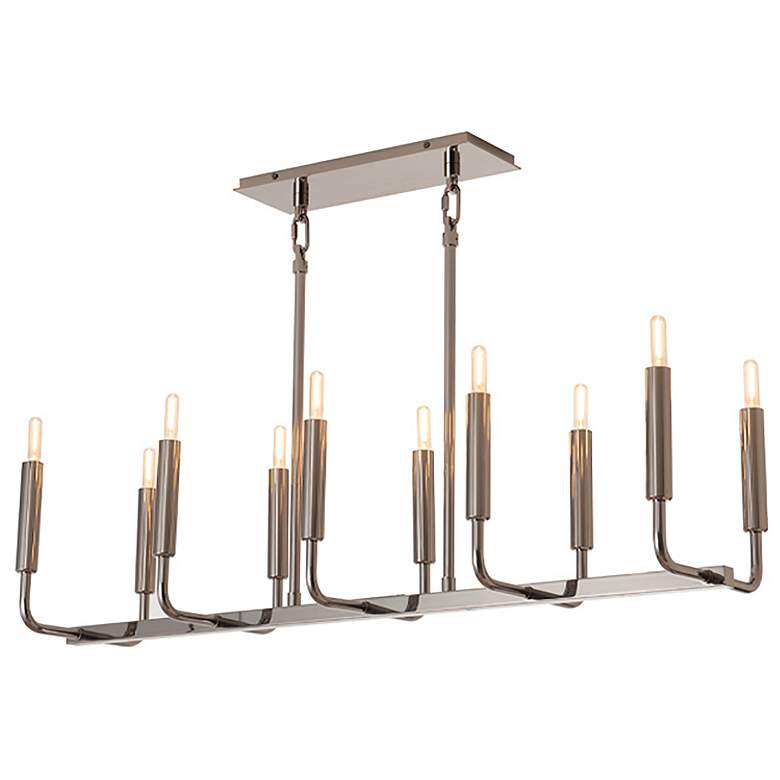Image 1 Mavisten Edition Carbonia 42"W 10 Light Black Chrome Linear Chandelier