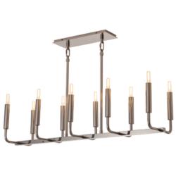 Mavisten Edition Carbonia 42"W 10 Light Black Chrome Linear Chandelier