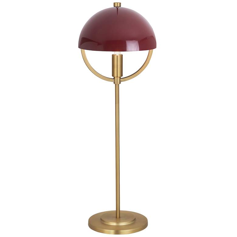 Image 1 Mavisten Edition Copernica 25.5"H Burnished Brass Table Lamp Oxblood Shade