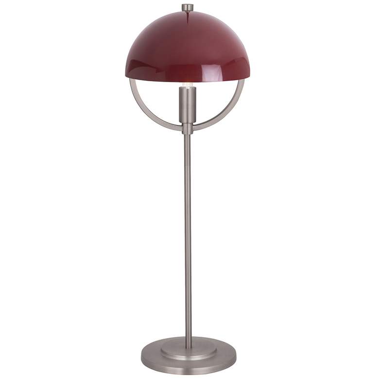 Image 1 Mavisten Edition Copernica 25.5" High Pewter Table Lamp with Oxblood Shade