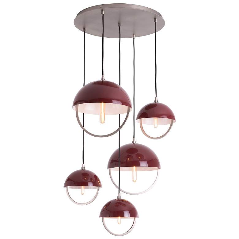 Image 1 Mavisten Edition Copernica 30" Wide Pewter And Oxblood Pendant