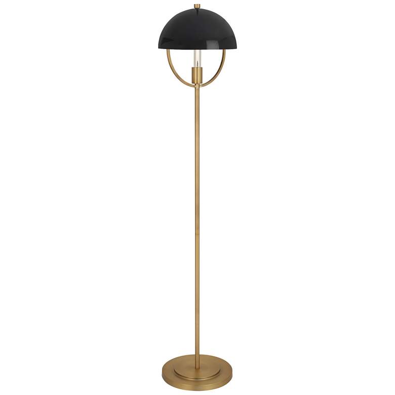Image 1 Mavisten Edition Copernica 62"H Burnished Brass Floor Lamp w/ Black Shade
