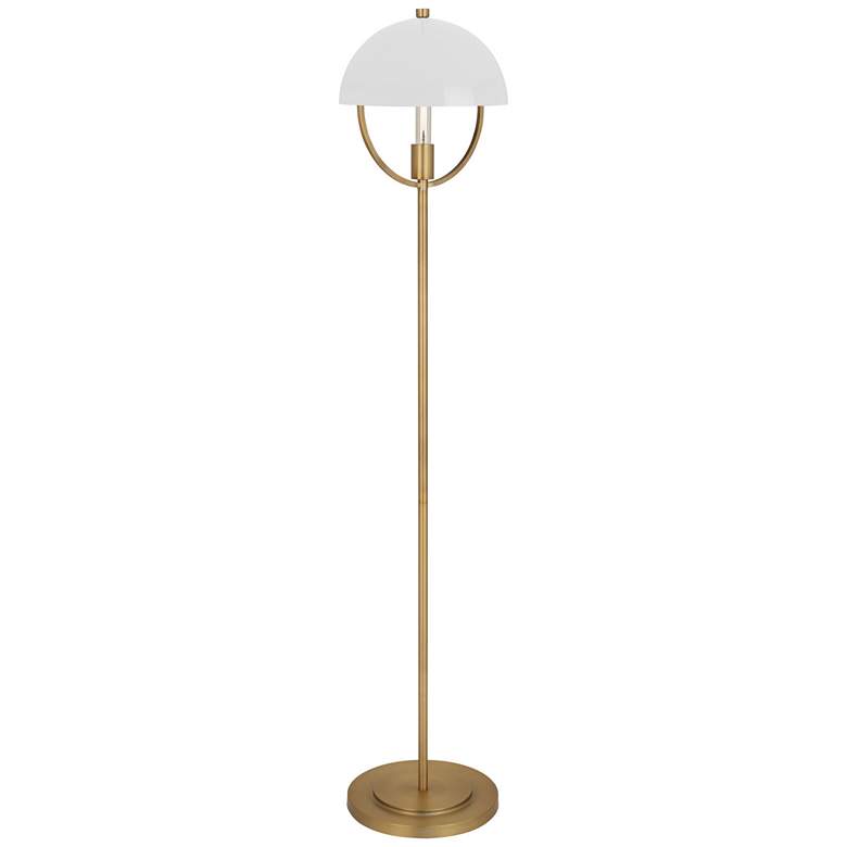 Image 1 Mavisten Edition Copernica 62"H Burnished Brass Floor Lamp w/ White Shade