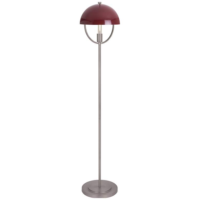 Image 1 Mavisten Edition Copernica 62" High Pewter Floor Lamp with Oxblood Shade