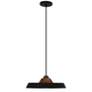 Mavisten Edition Far 14" Wide Black And Wood Detail Pendant