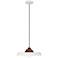 Mavisten Edition Far 14" Wide White And Wood Detail Pendant