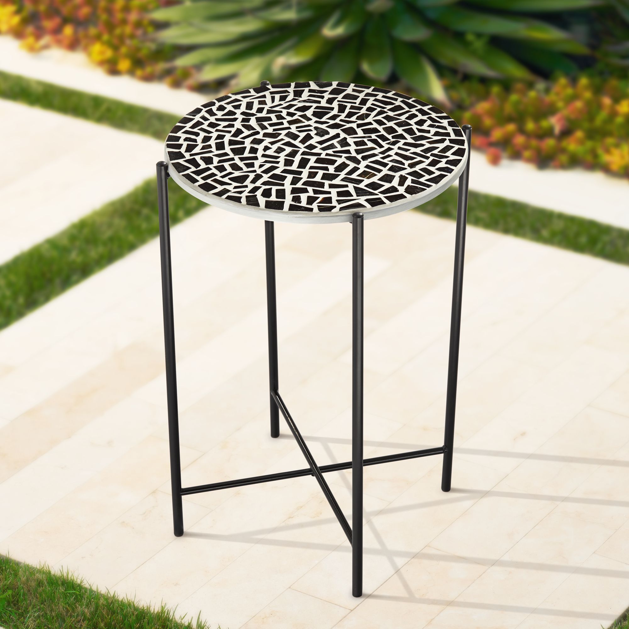 tile top patio side table