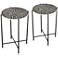 Mavos Mosaic Tile Top Round Side Tables Set of 2