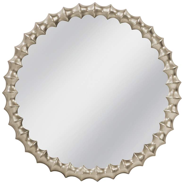 Image 1 Max Antique Silver 44" Round Oversized Wall Mirror