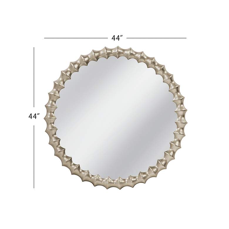 Image 5 Max Antique Silver 44" Round Oversized Wall Mirror more views