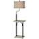 Max Cottage White and Rusty Floor Lamp with Table