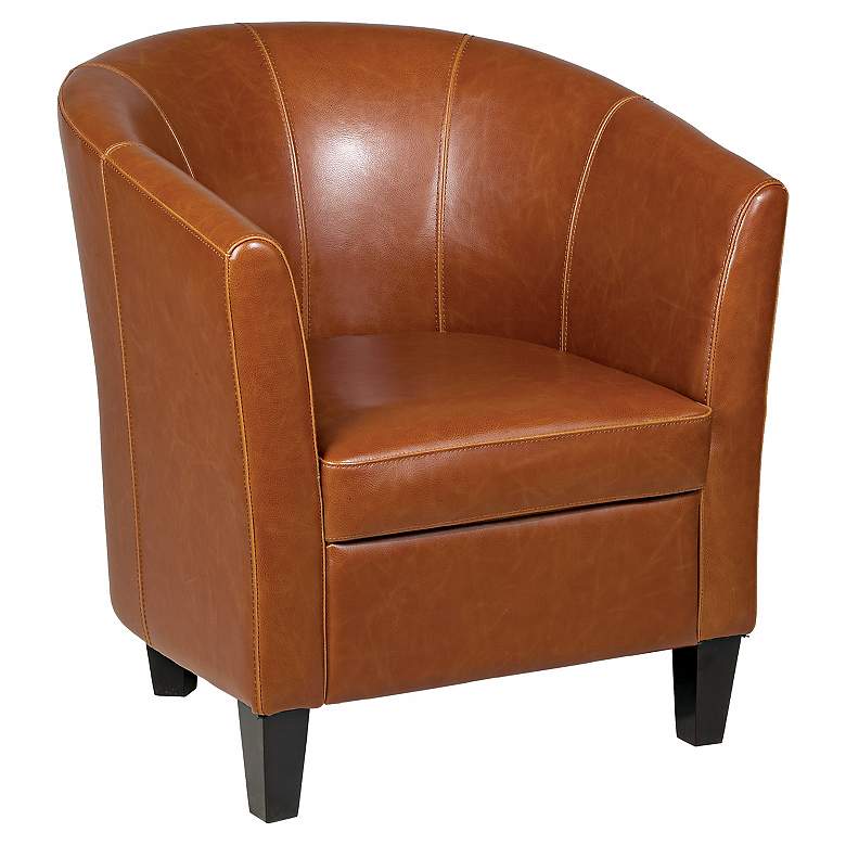 Image 1 Maxfield Chestnut Bicast Leather Tub Chair