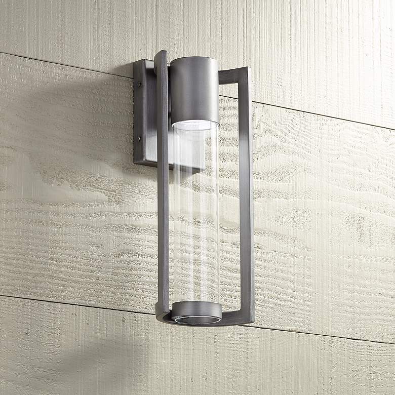 Image 1 Maxfield Silver 15" High LED Outdoor Wall Light