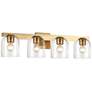 1_Maxim 29 1/2"W Natural Aged Brass 4-Light Vanity Bath Light