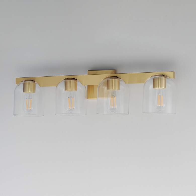 Image 2 Maxim 29 1/2"W Natural Aged Brass 4-Light Vanity Bath Light more views
