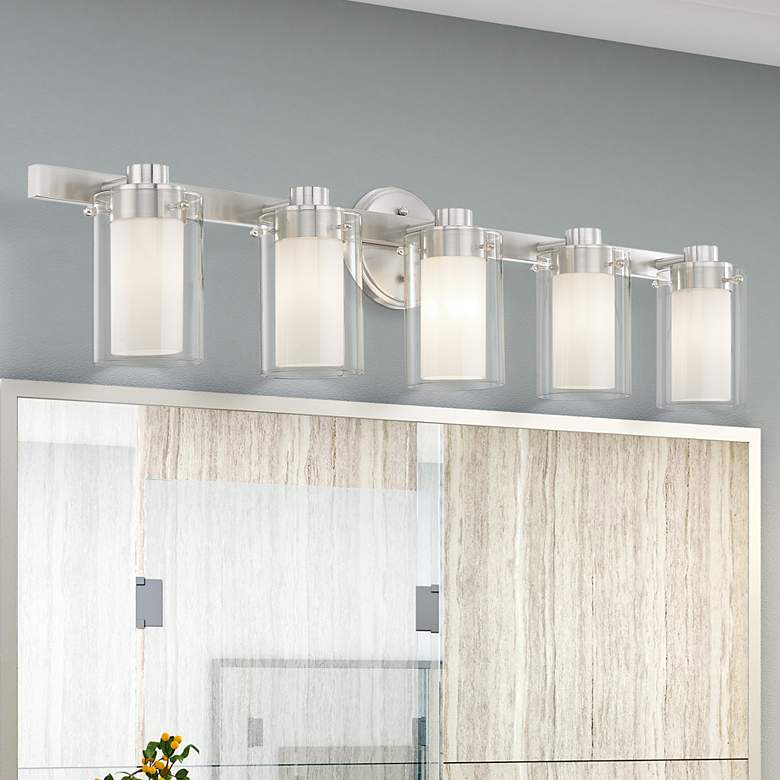 Image 1 Maxim 35 1/2" Wide Brushed Nickel 5-Light Vanity Bath Light