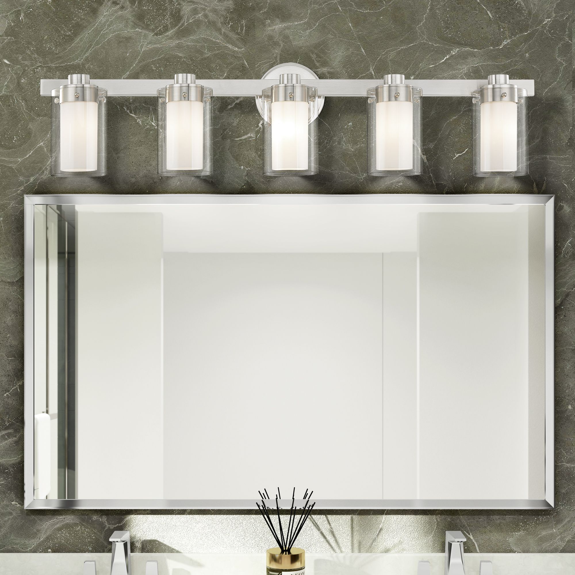 Maxim 35 1/2" Wide Brushed Nickel 5-Light Vanity Bath Light
