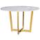 Maxim 47 1/4" Wide Gold and White Marble Modern Dining Table