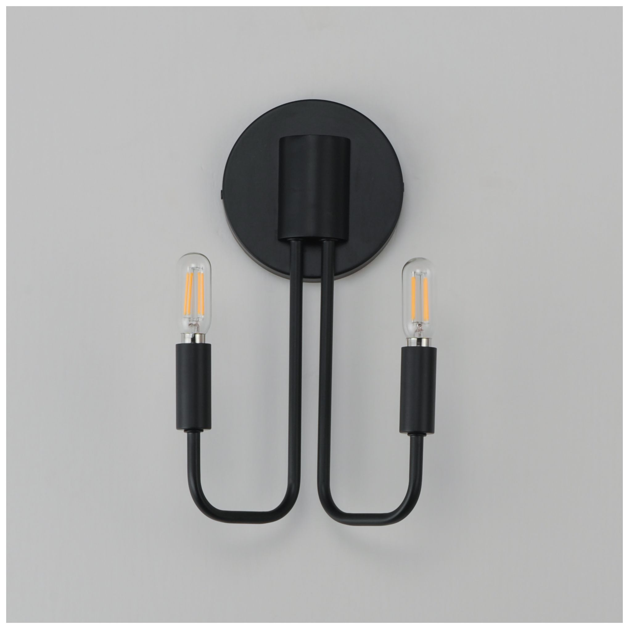 Image 2 Maxim Abner 12" High Black 2-Light Wall Sconce more views