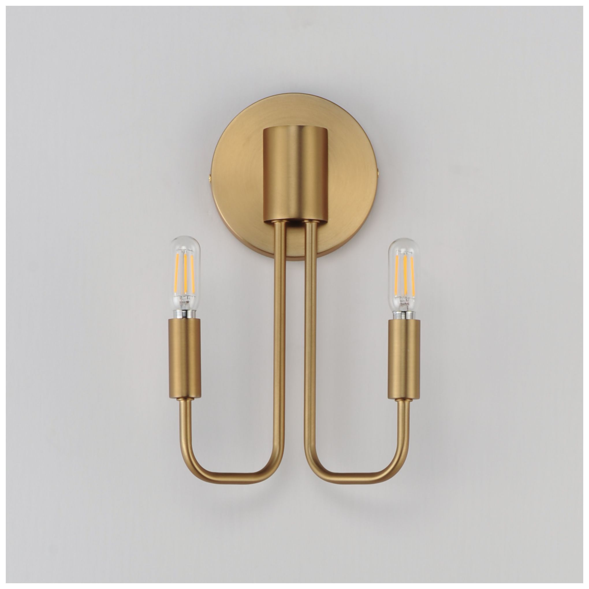Image 2 Maxim Abner 12" High Natural Aged Brass 2-Light Wall Sconce more views