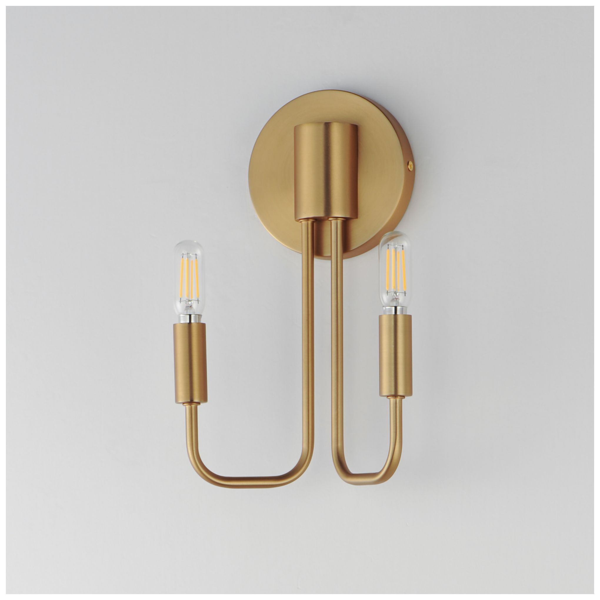 Image 4 Maxim Abner 12" High Natural Aged Brass 2-Light Wall Sconce more views