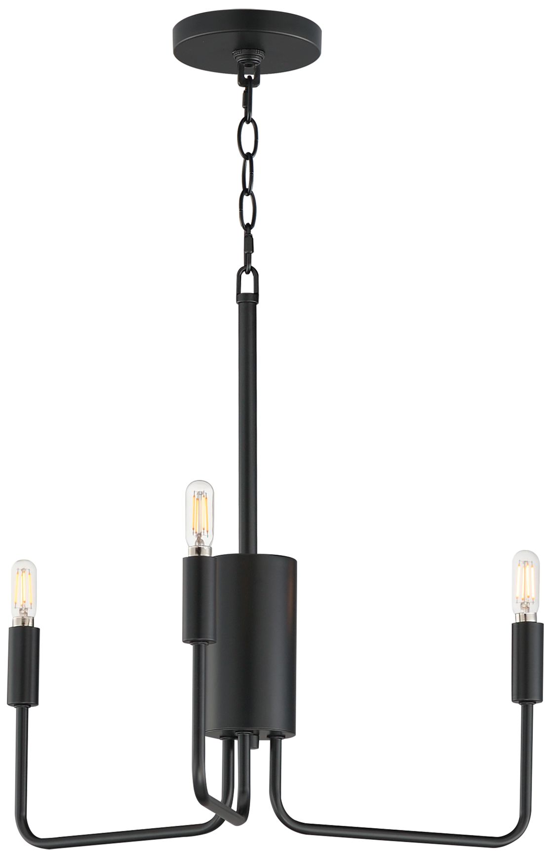 Maxim Abner 21" Wide Black 3-Light Chandelier