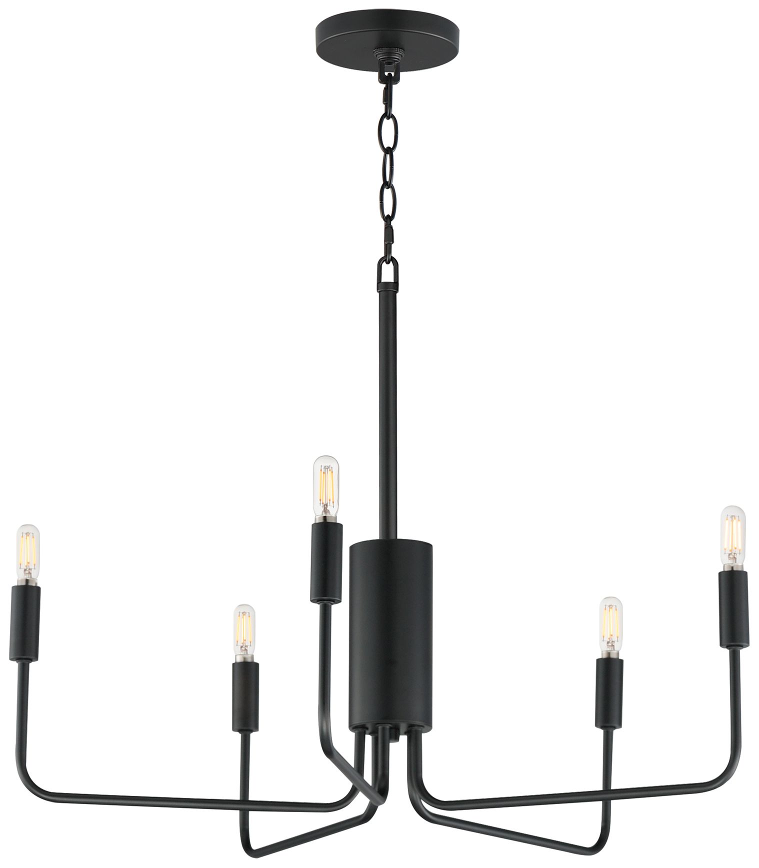 Maxim Abner 24" Wide Black 5-Light Chandelier