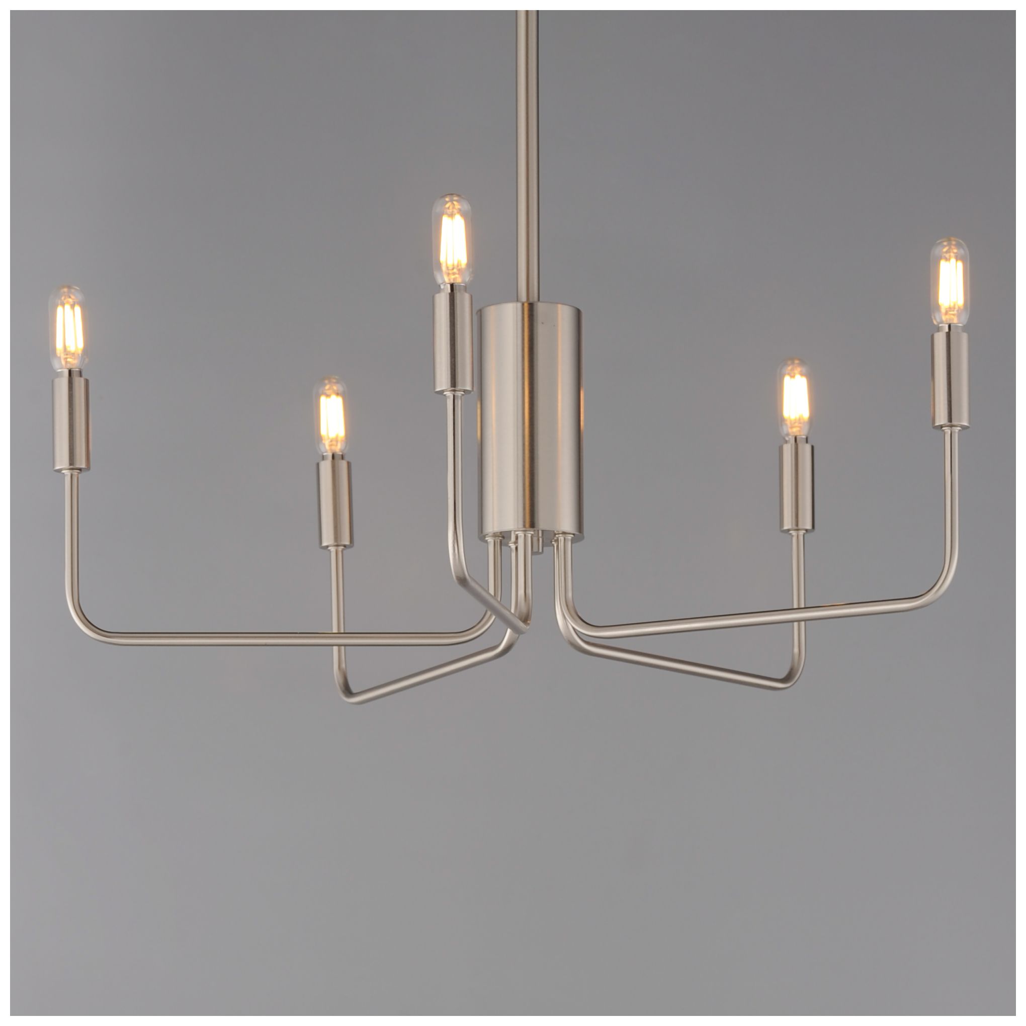Thumbnail3 of Maxim Abner 24" Wide Satin Nickel 5-Light Chandelier more views