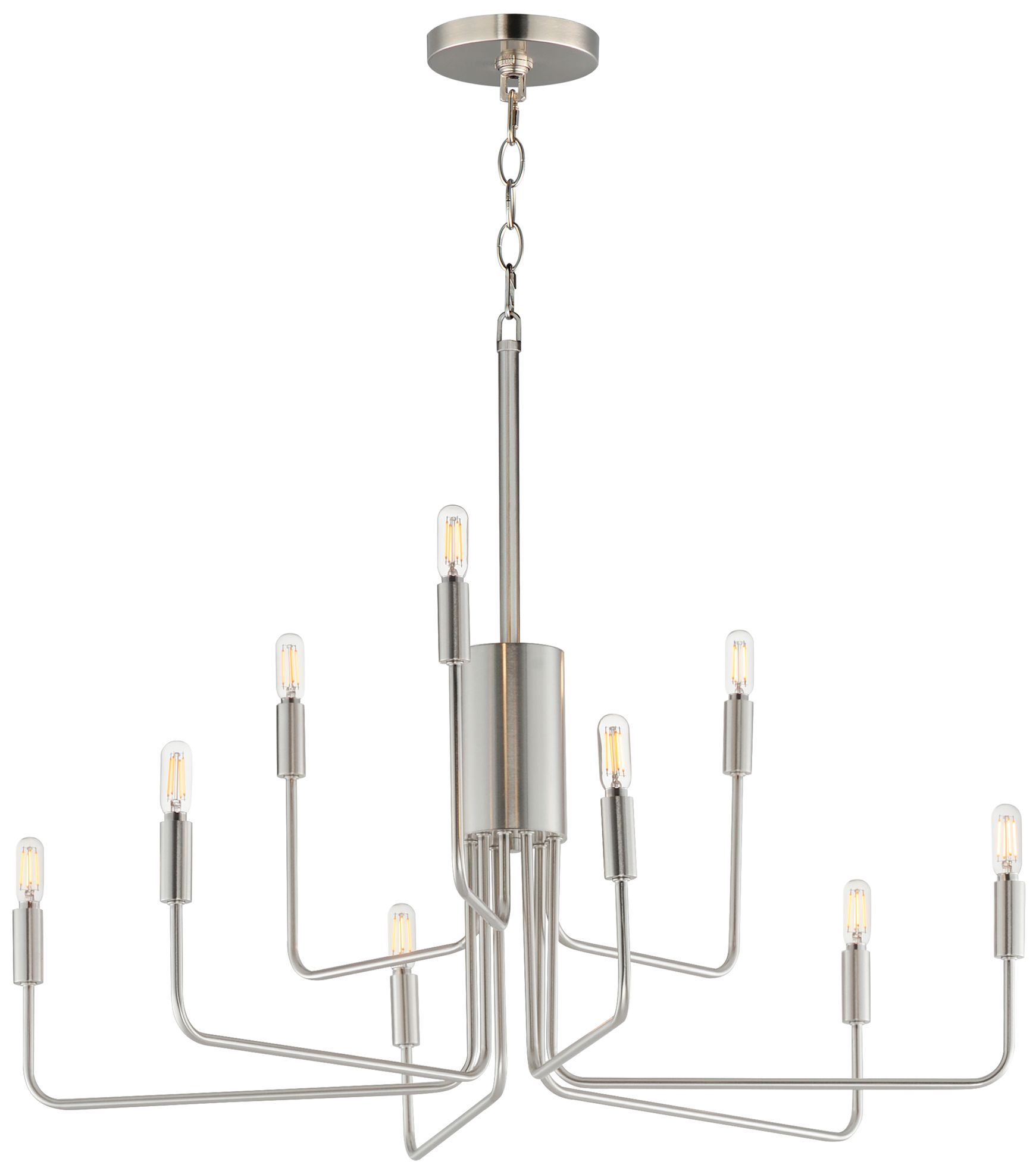 Thumbnail1 of Maxim Abner 32" Wide Satin Nickel 9-Light Chandelier