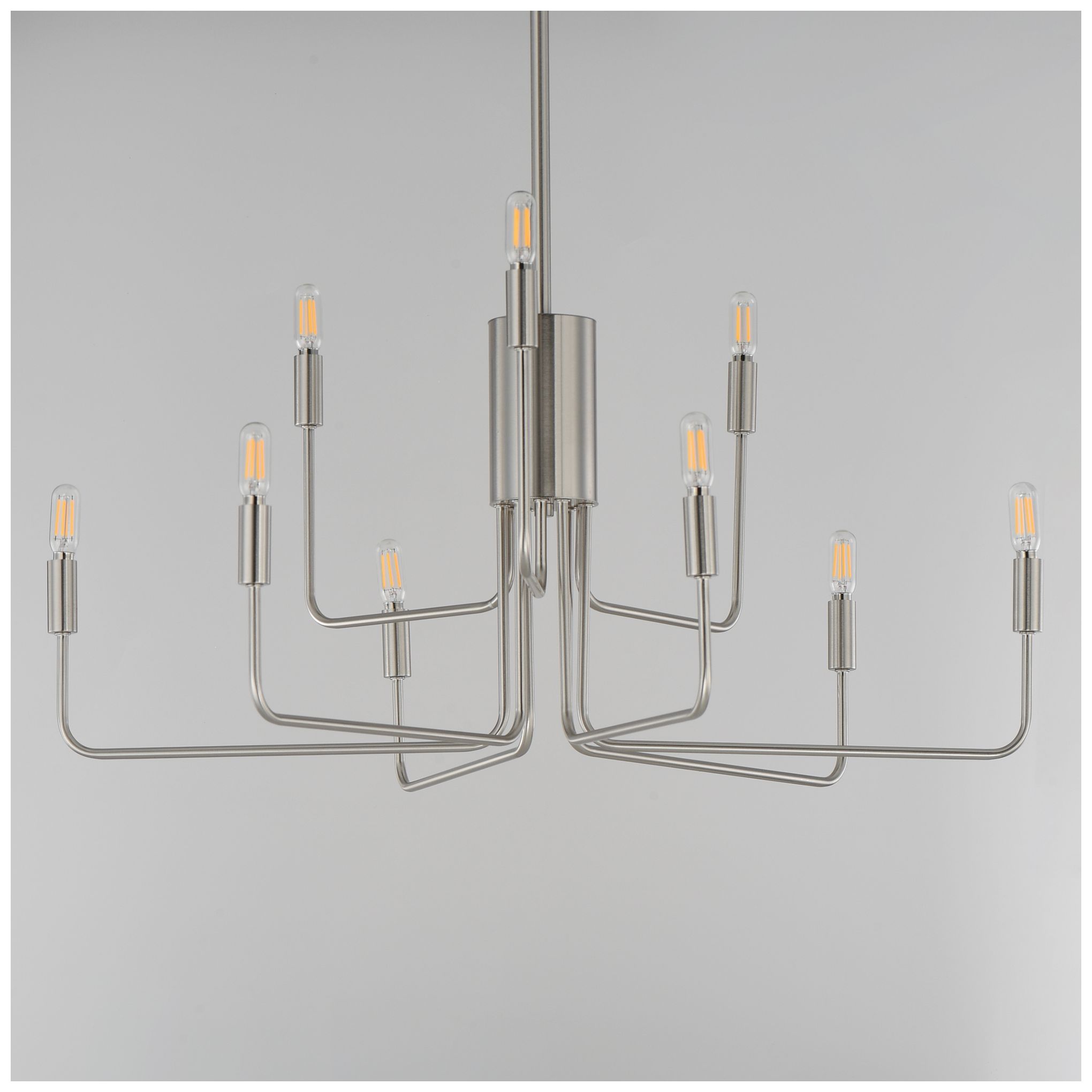 Thumbnail2 of Maxim Abner 32" Wide Satin Nickel 9-Light Chandelier more views
