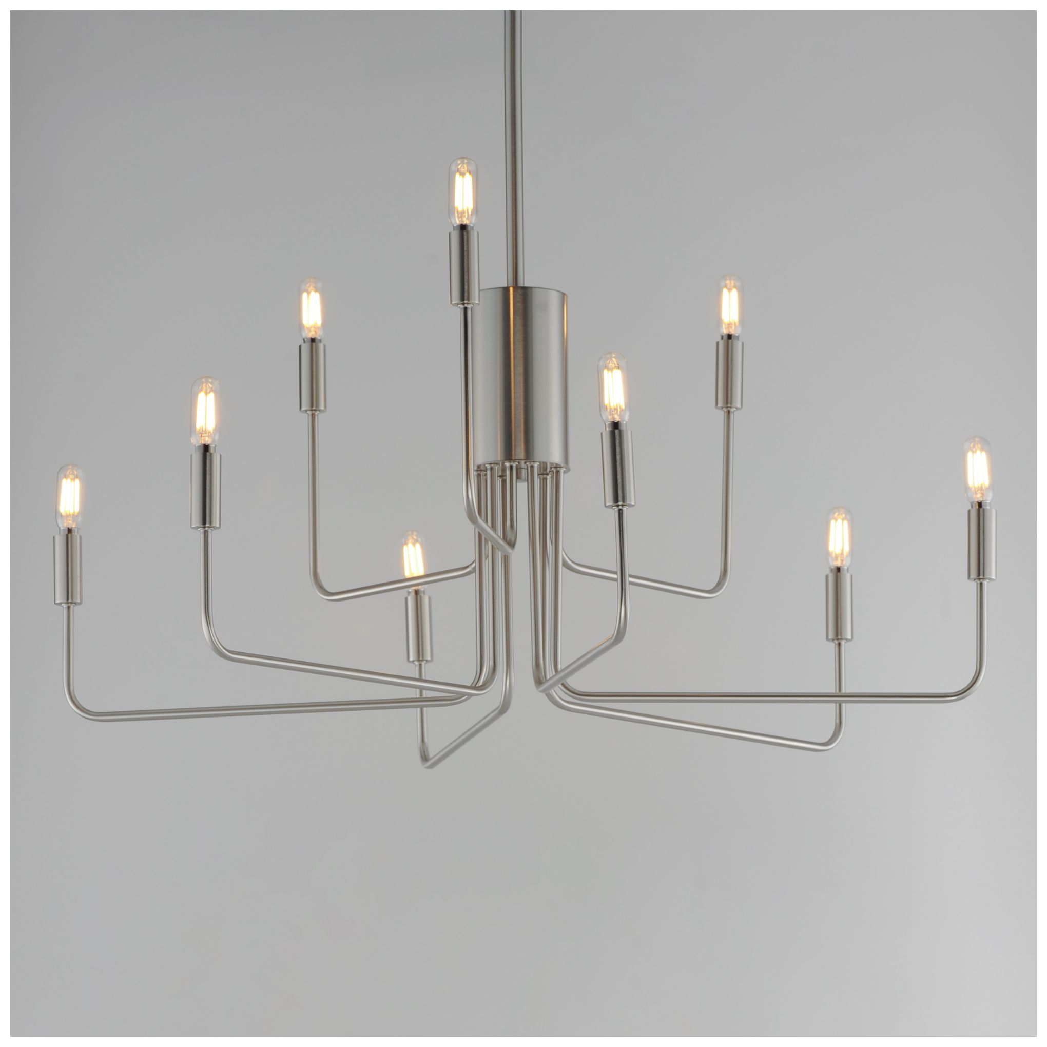 Thumbnail3 of Maxim Abner 32" Wide Satin Nickel 9-Light Chandelier more views