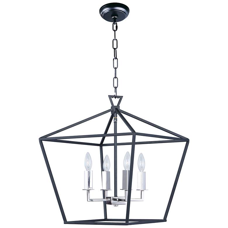 Image 1 Maxim Abode 17 3/4" 4-Light Textured Black Polished Nickel Chandelier