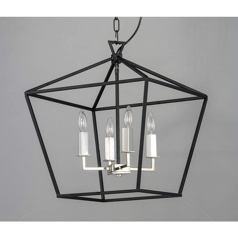 Image 2 Maxim Abode 17 3/4" 4-Light Textured Black Polished Nickel Chandelier more views