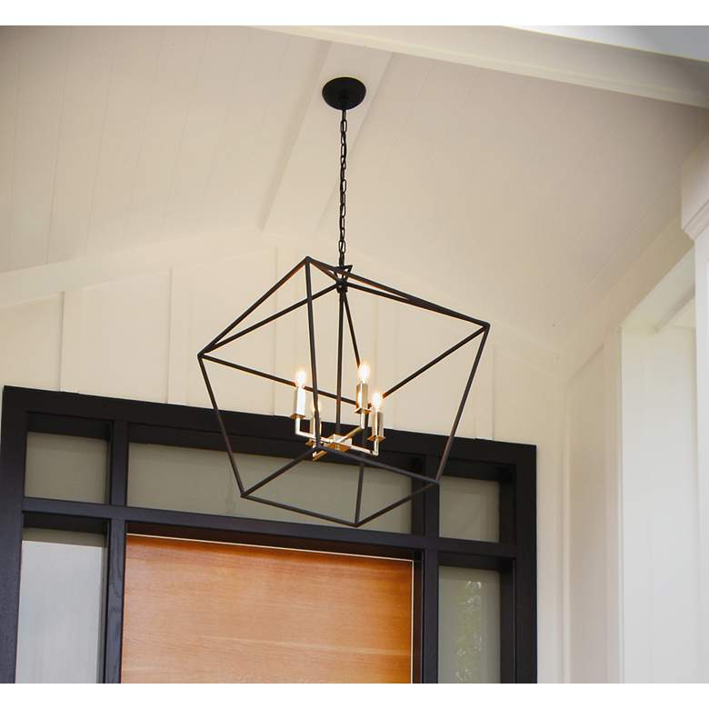 Image 4 Maxim Abode 17 3/4" 4-Light Textured Black Polished Nickel Chandelier more views