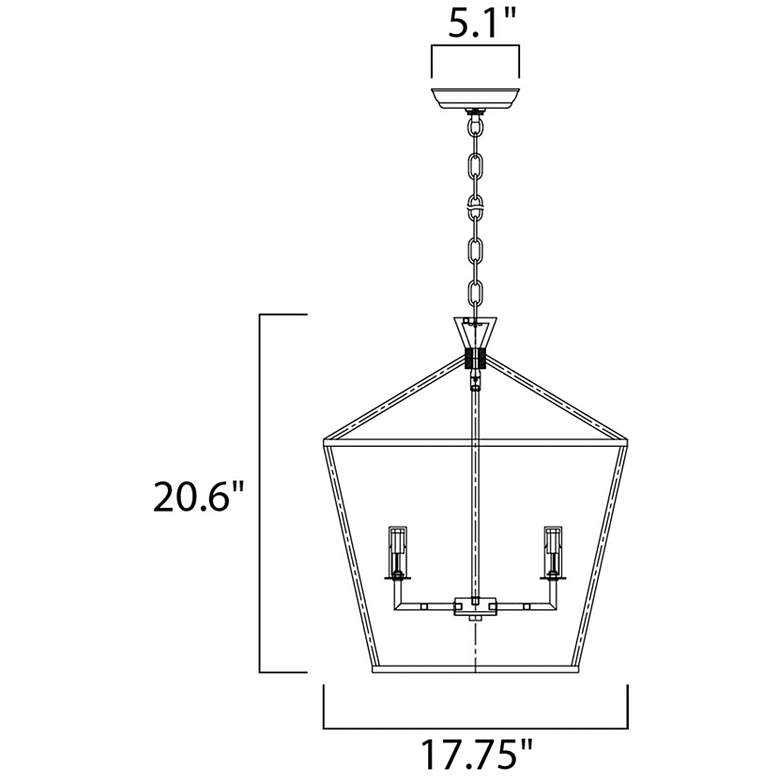 Image 5 Maxim Abode 17 3/4" 4-Light Textured Black Polished Nickel Chandelier more views