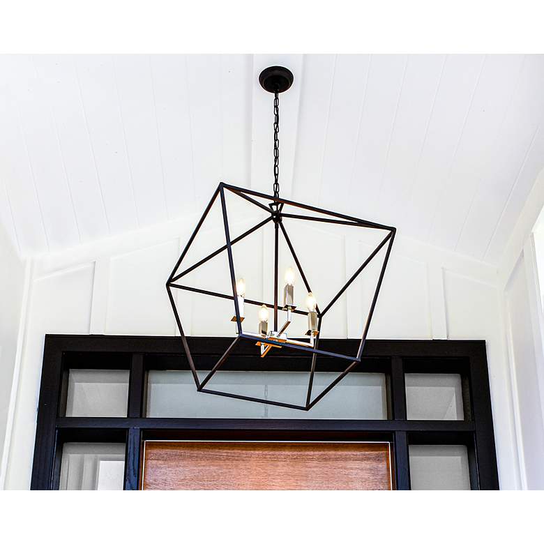 Image 6 Maxim Abode 17 3/4" 4-Light Textured Black Polished Nickel Chandelier more views