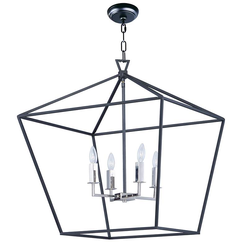 Image 2 Maxim Abode 24 1/2" 4 Light Textured Black Polished Nickel Chandelier