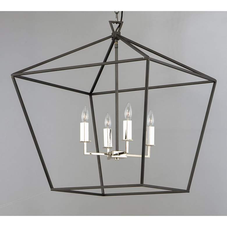 Image 3 Maxim Abode 24 1/2" 4 Light Textured Black Polished Nickel Chandelier more views