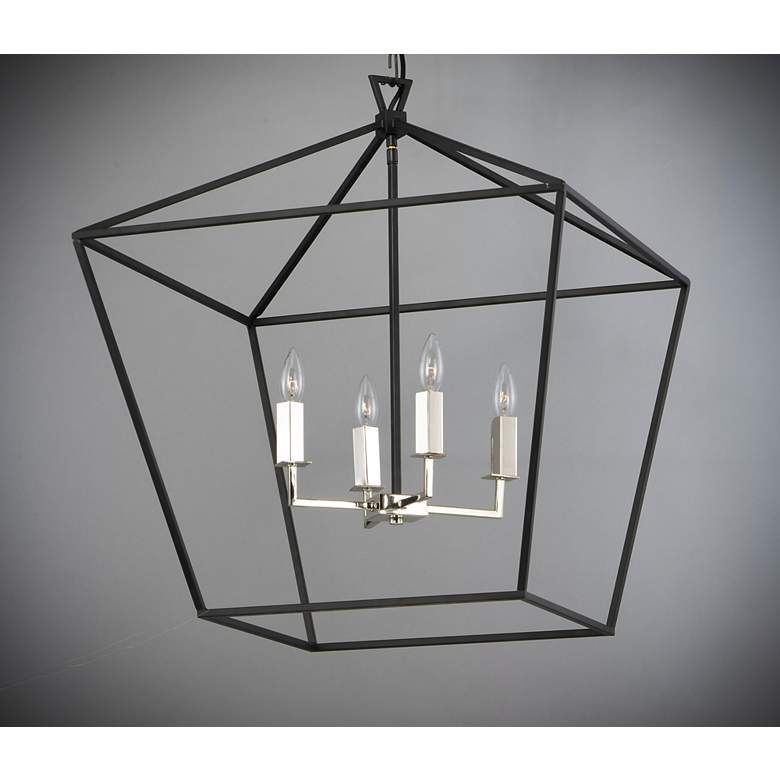 Image 4 Maxim Abode 24 1/2" 4 Light Textured Black Polished Nickel Chandelier more views