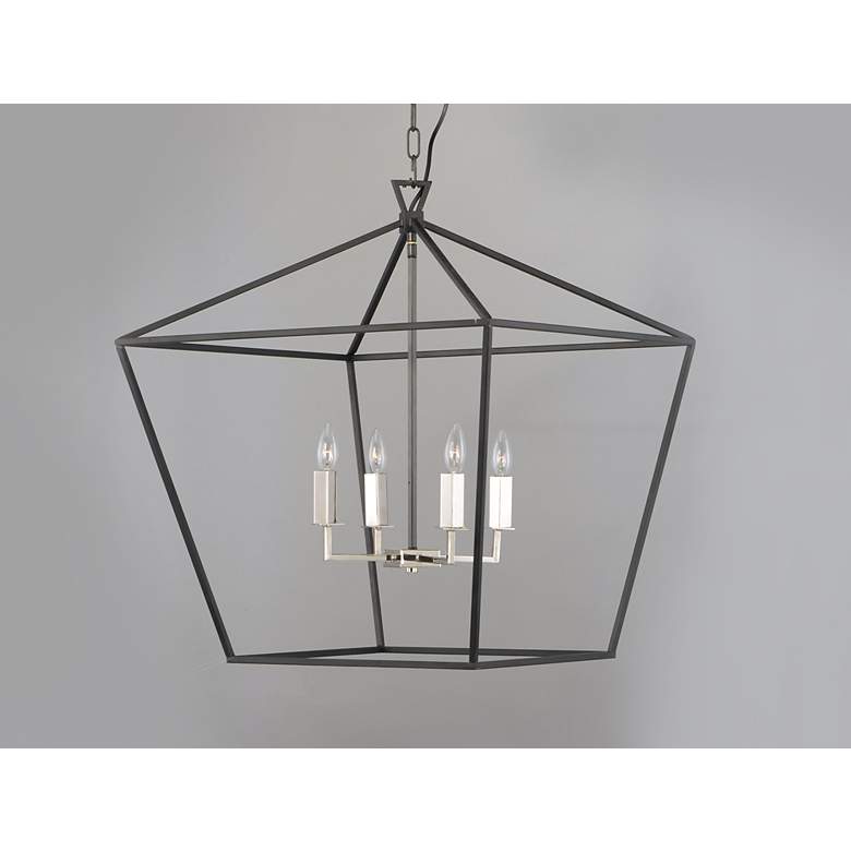 Image 5 Maxim Abode 24 1/2" 4 Light Textured Black Polished Nickel Chandelier more views