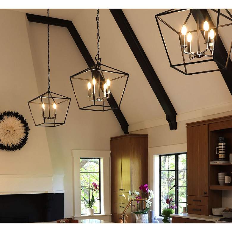 Image 7 Maxim Abode 24 1/2" 4 Light Textured Black Polished Nickel Chandelier more views