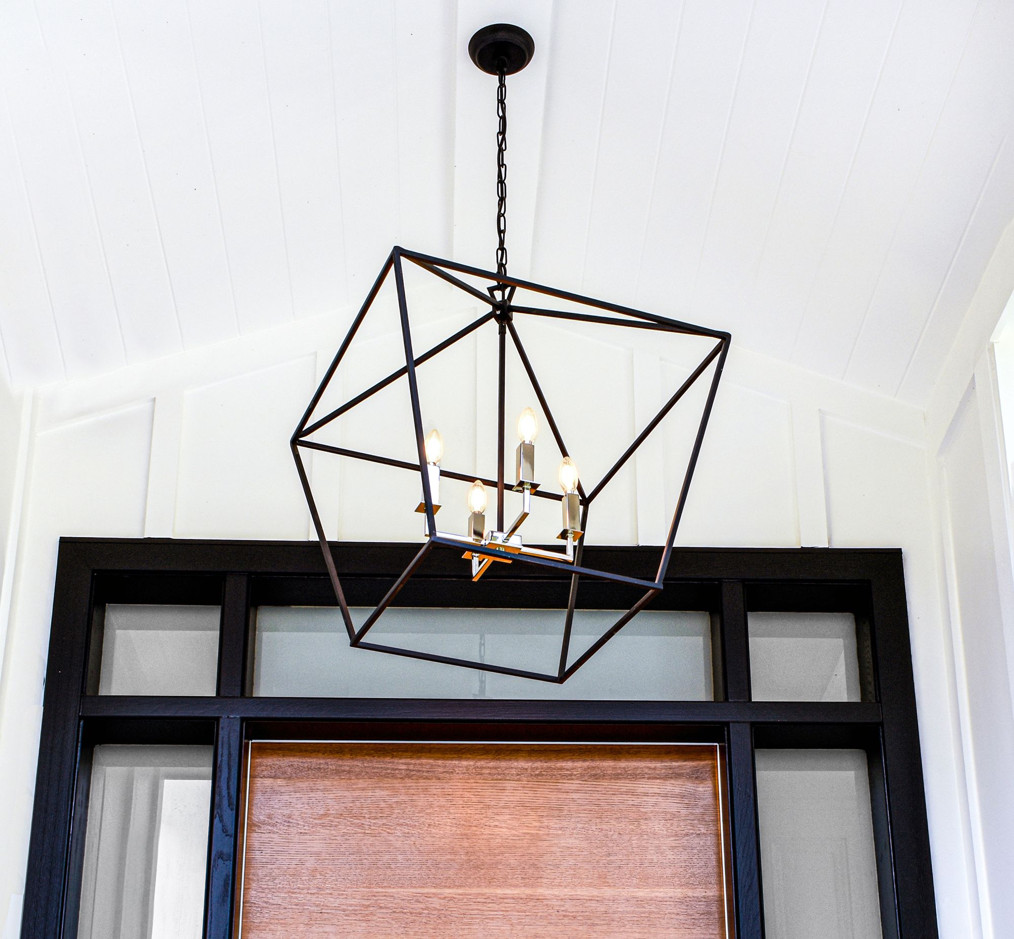 Maxim Abode 24 1/2" 4 Light Textured Black Polished Nickel Chandelier