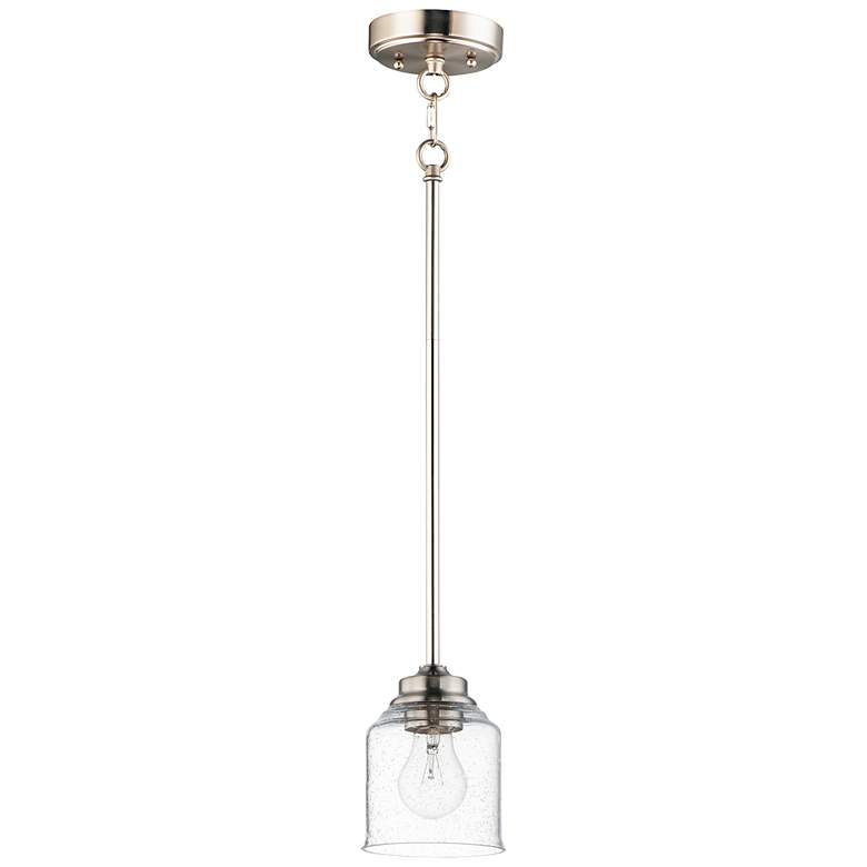 Image 1 Maxim Acadia 1-Light 4.75 inch Wide Satin Nickel Pendant Light