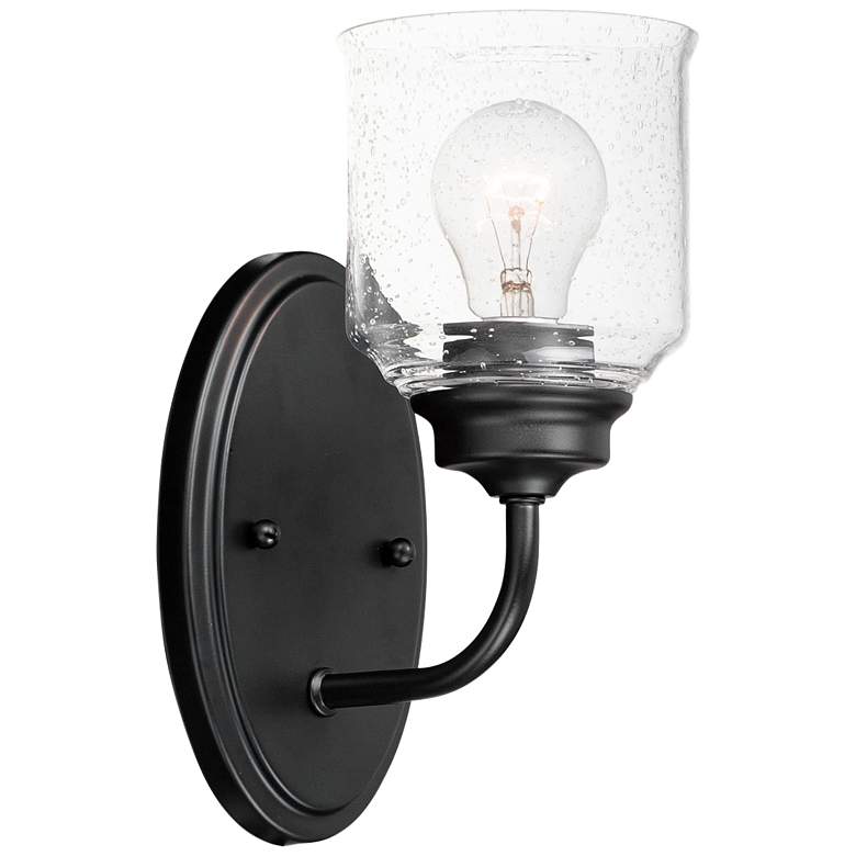 Image 1 Maxim Acadia 10 1/2 inch High Black Finish Traditional Wall Sconce