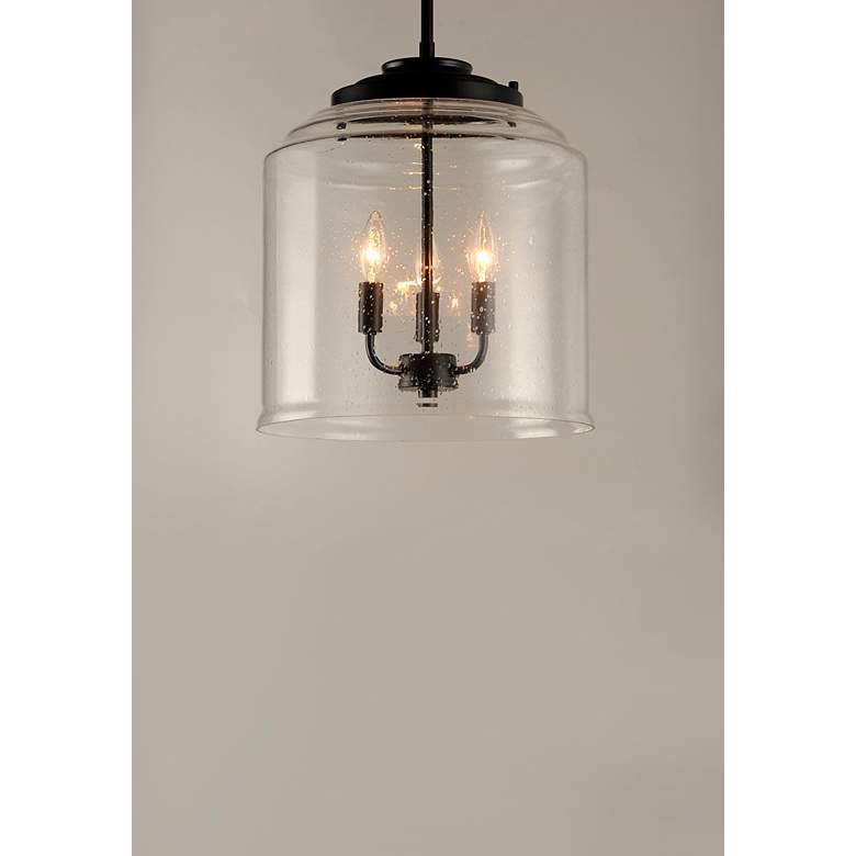 Image 2 Maxim Acadia 13 3/4" Wide Black 3-Light Bell Pendant more views